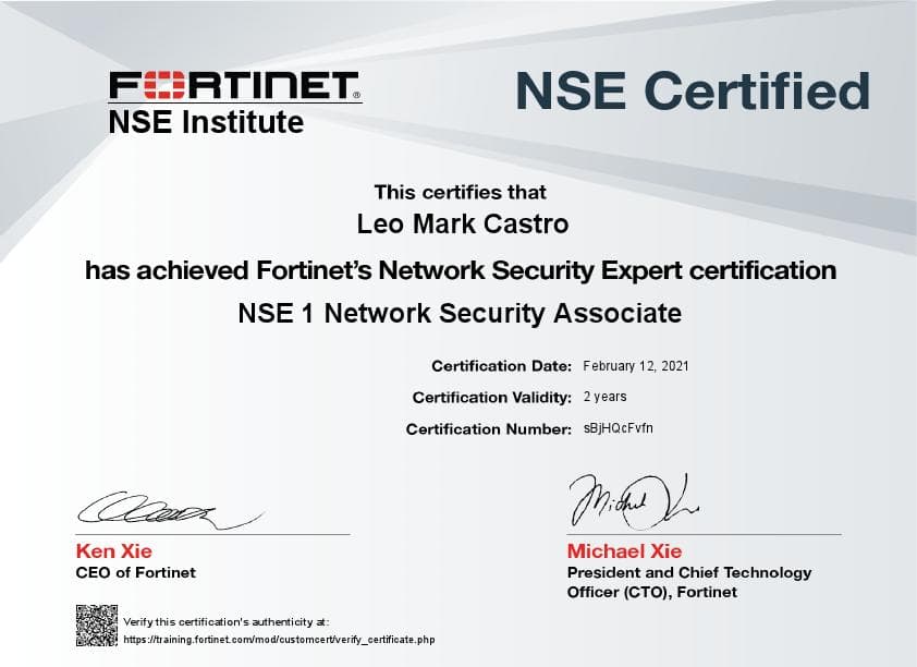 NSE 1 Certificate